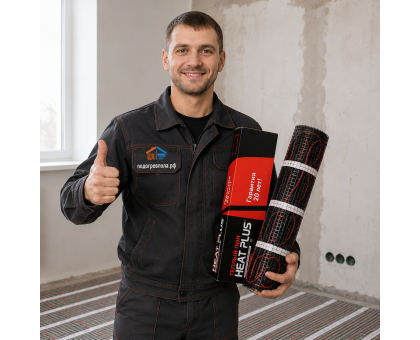 Теплый пол Нагревательный мат Heat Plus 10,0 кв.м