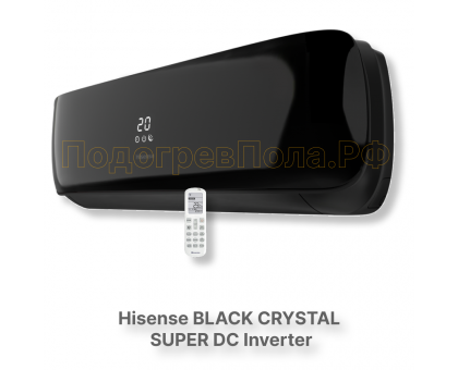 Кондиционер инверторный Hisense серии BLACK CRYSTAL SUPER DC Inverter Wi-Fi AS-10UW4RVETG01(B)